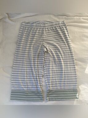 LAKE pajama pants striped wide leg cropped XL